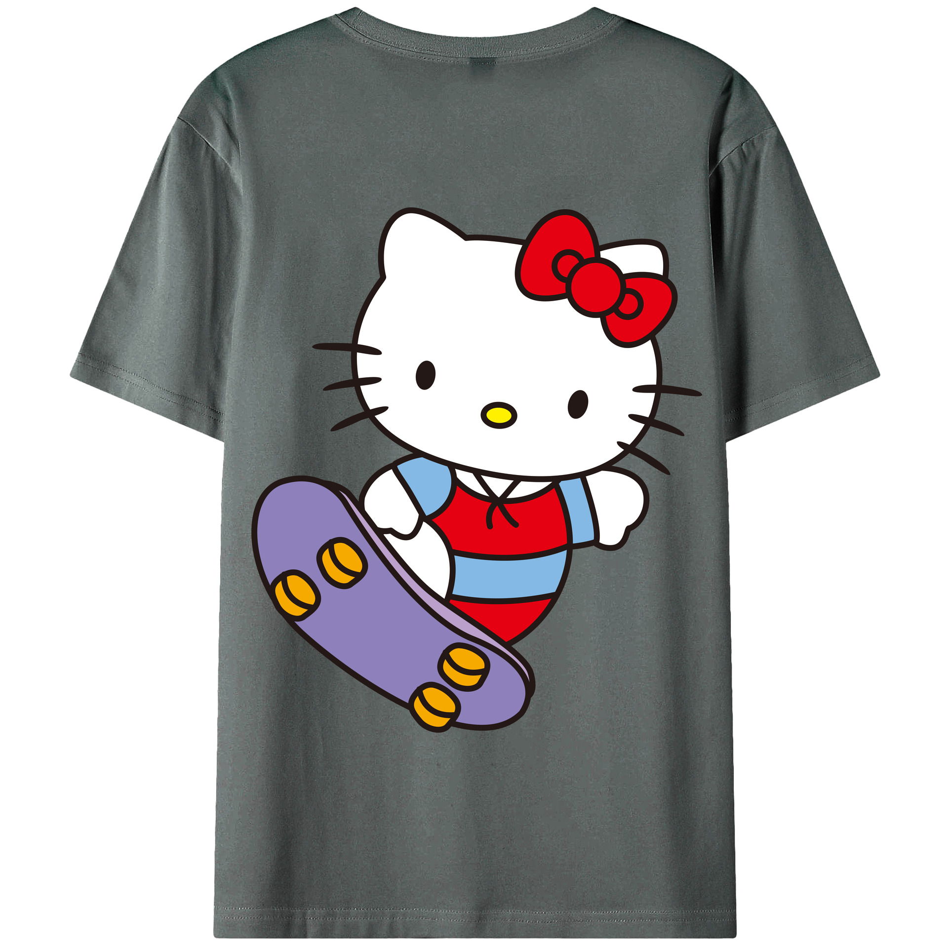 （画像用） Hello Kitty ハローキティ 綿100％半袖Tシャツ（背面プリント）
